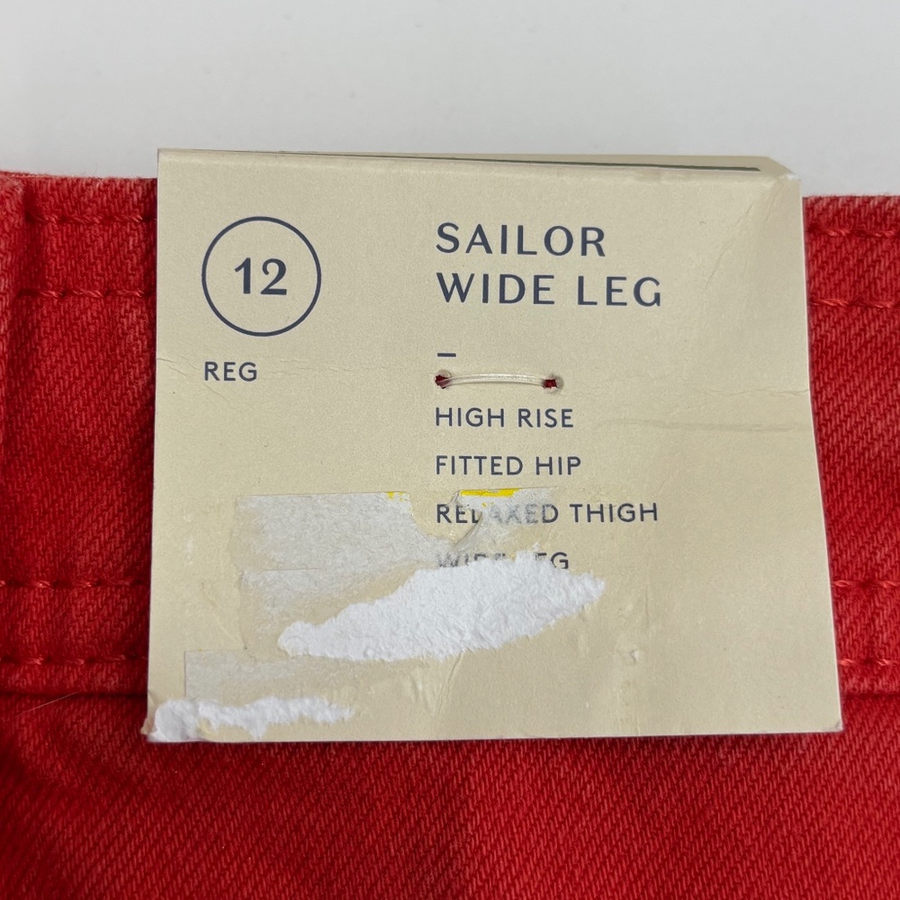 Universal Thread Womens Size 12 Sailor Wide Leg Ankle Jeans Faded Red High Rise - Picture 4 of 11